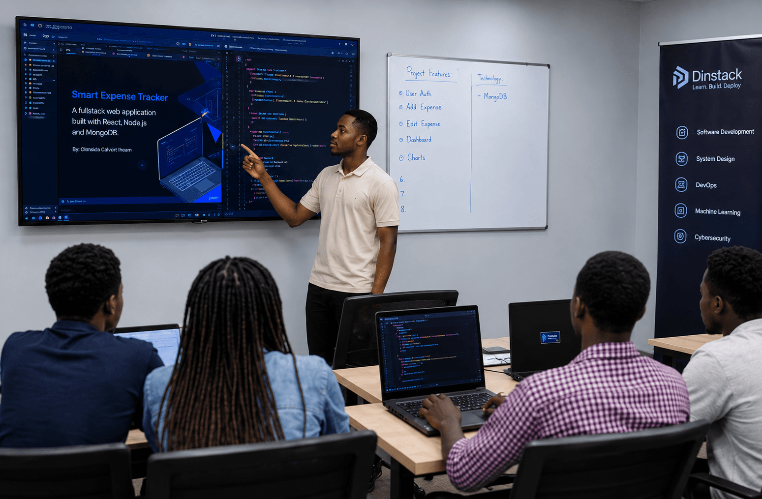 Intern presenting a project